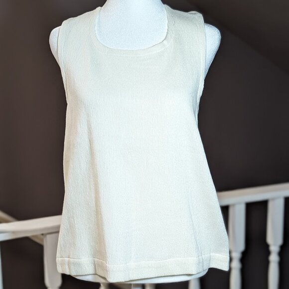 Madewell Ottoman Jacquard Cross-Back Tank Top, Size S - Picture 6 of 10